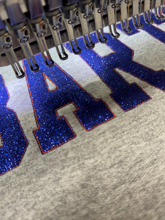 Glitter Appliqué Embroidery Sweatshirt