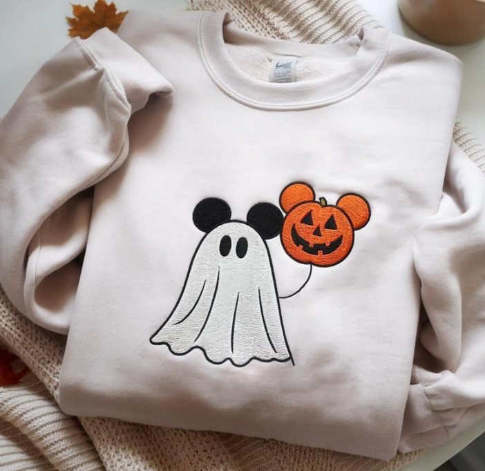 Mickey Ears Pumpkin Ghost Embroidered