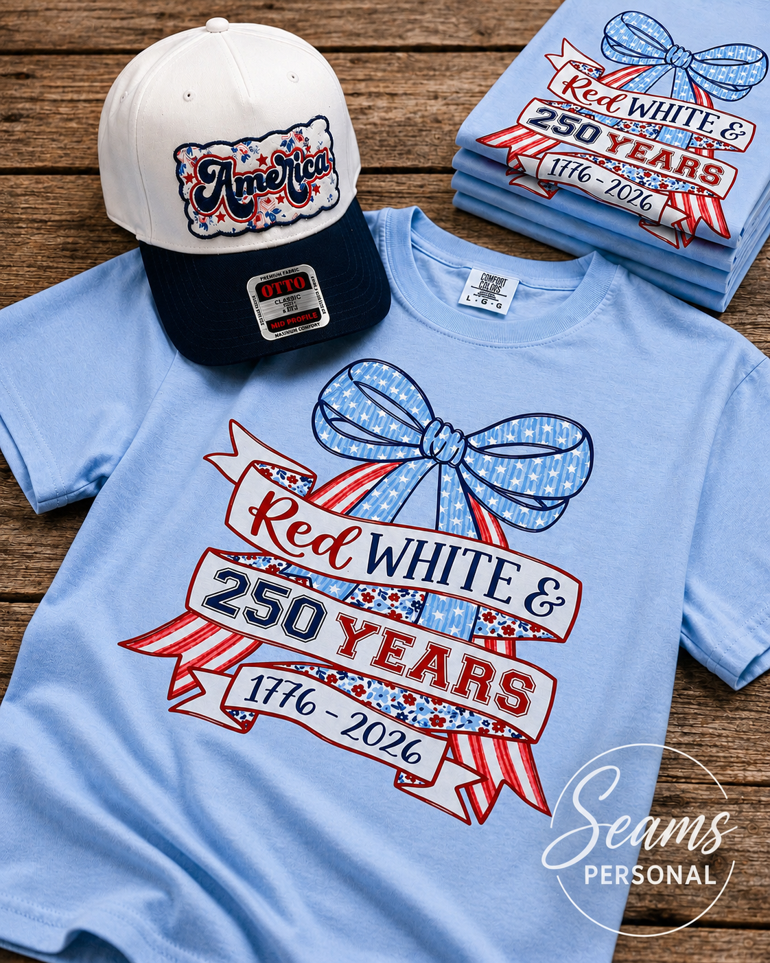 Red, White & 250 Years Comfort Colors® Tee 🇺🇸🎀
