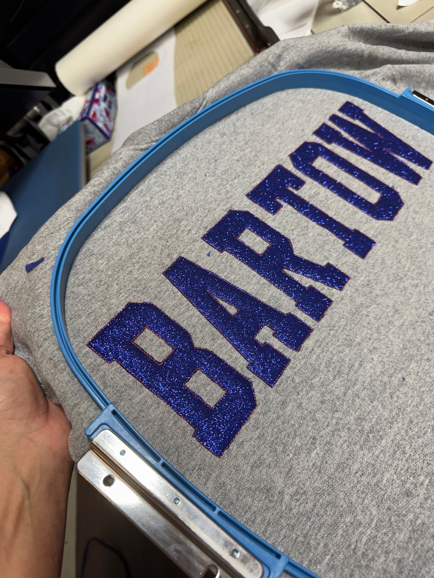Glitter Appliqué Embroidery Sweatshirt