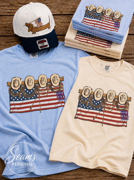 July- Cowgirl Americana Comfort Colors Tee 🤠🇺🇸