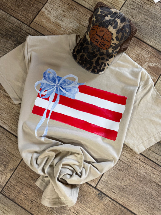 America - Watercolor Flag Bow