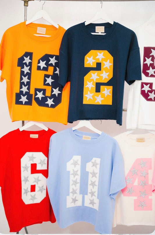 Embroidered Varsity Number