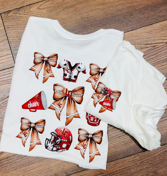 Football Cheer Bow Tshirt -